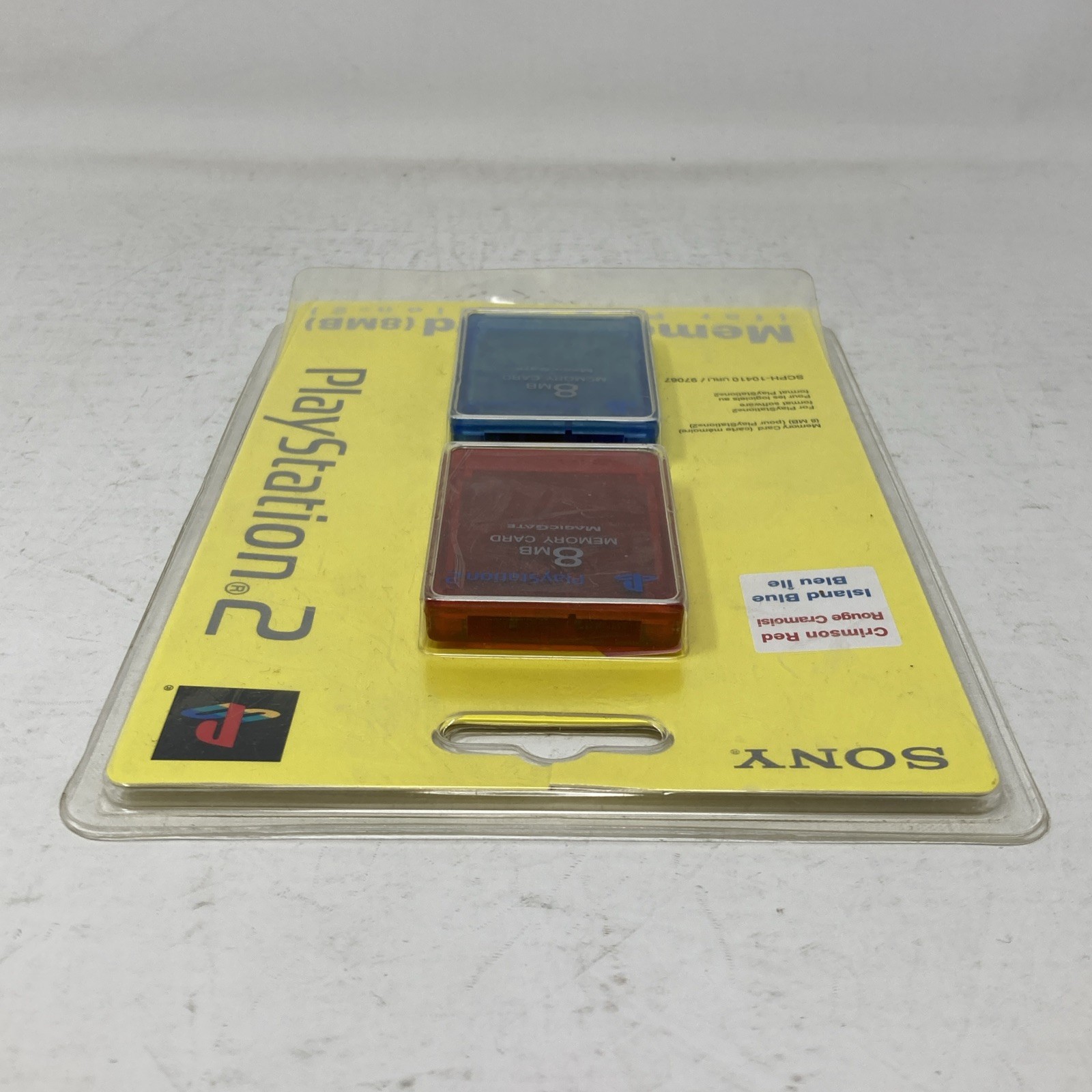 Sony PlayStation 2 8MB Memory Card Red/Blue 2-Pack, Sealed