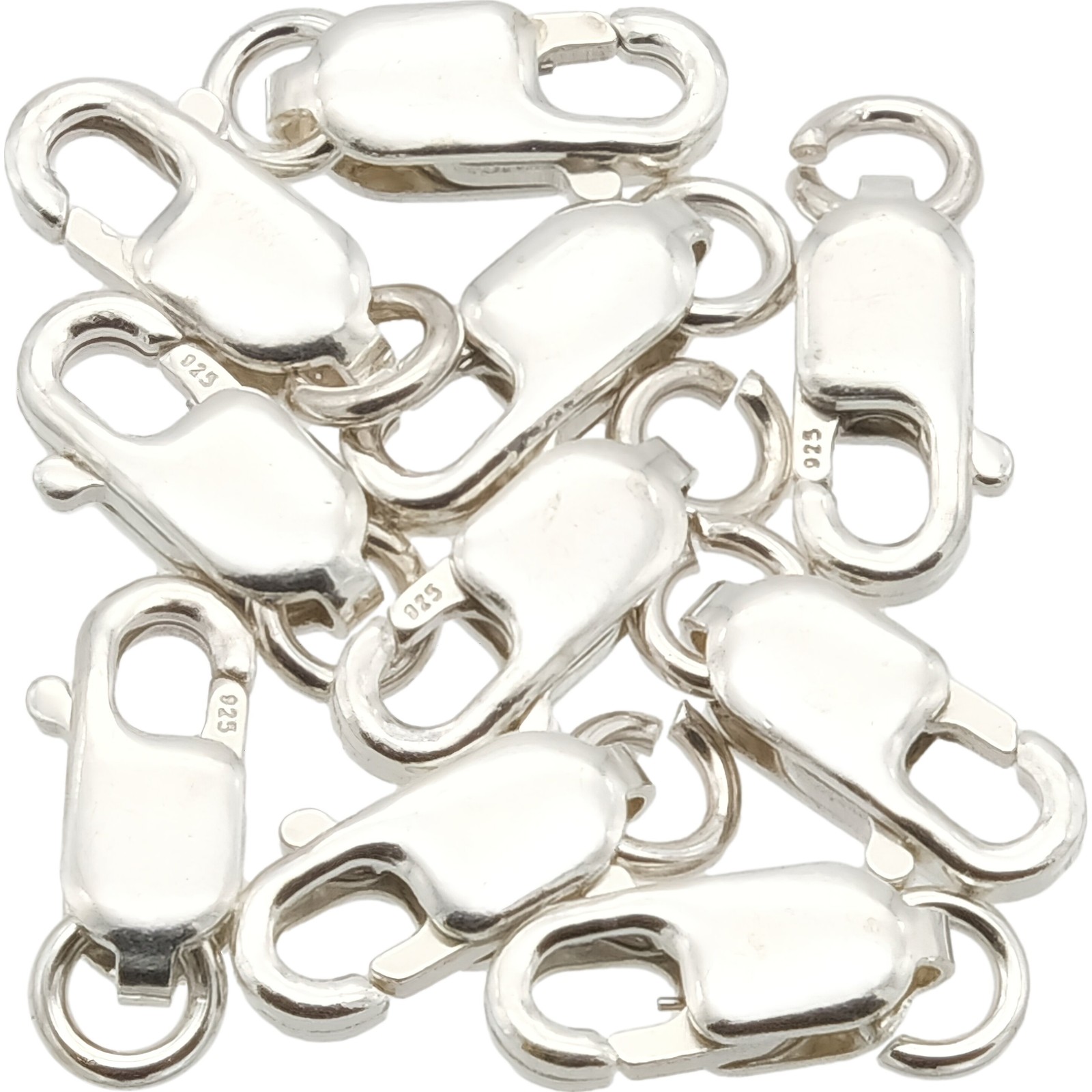 10 Sterling Silver Lobster Clasps Necklace Bracelet Jewelry Making 8.3mm x 3.5mm