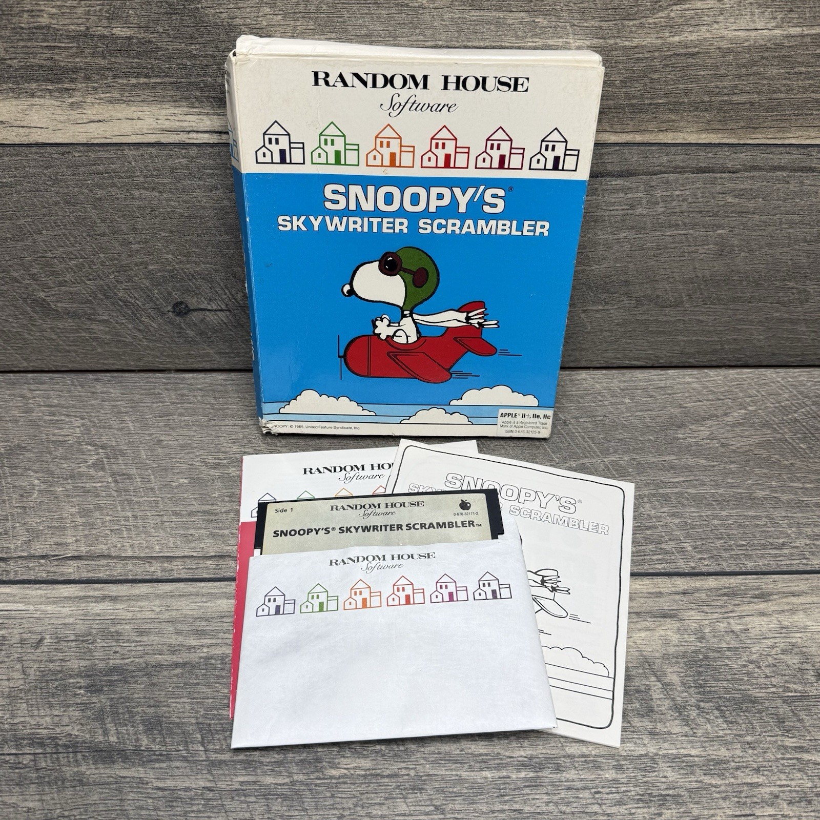 1984 Random House Apple Software | Snoopy's Skywriter Scrambler | Floppy Disk