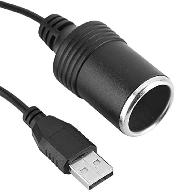 USB To 12V Car Cigarette Lighter Female Socket Converter Adapter Cable Connector