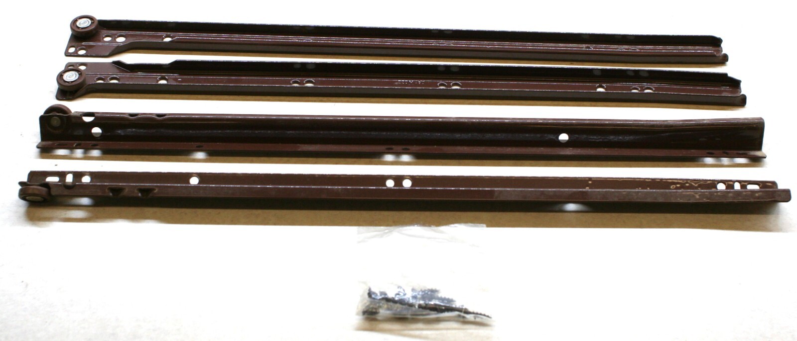 NEW !! Genuine BLUM 16 INCH Epoxy Coated Brown Euro Drawer Slides. Made in USA