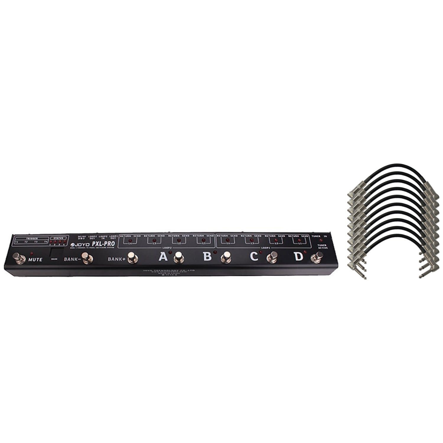 Joyo PXL PRO 8 Loop Programable Effects Looper w/ 10 Patch Cables