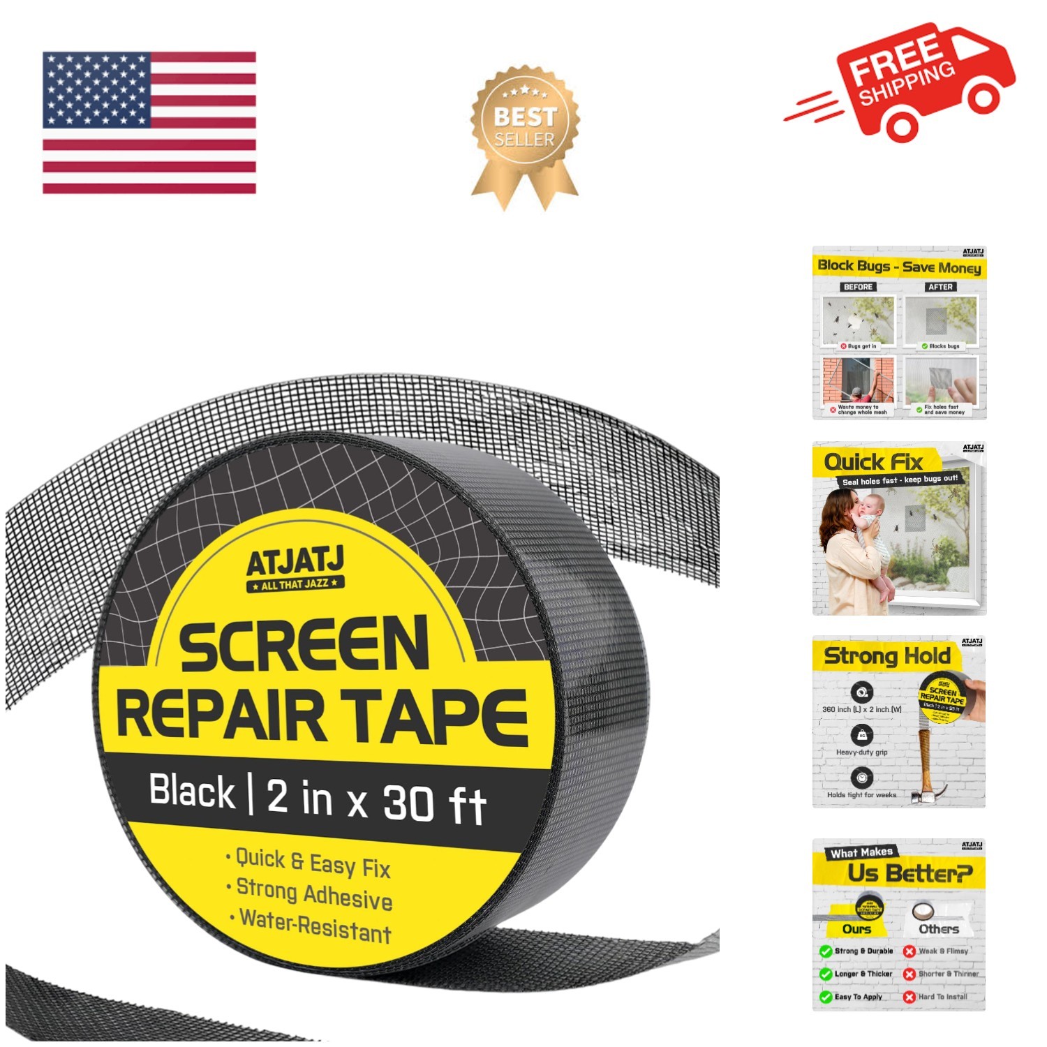 Versatile 2in x 30ft Fiberglass Mesh Repair Tape for Indoor & Outdoor Use