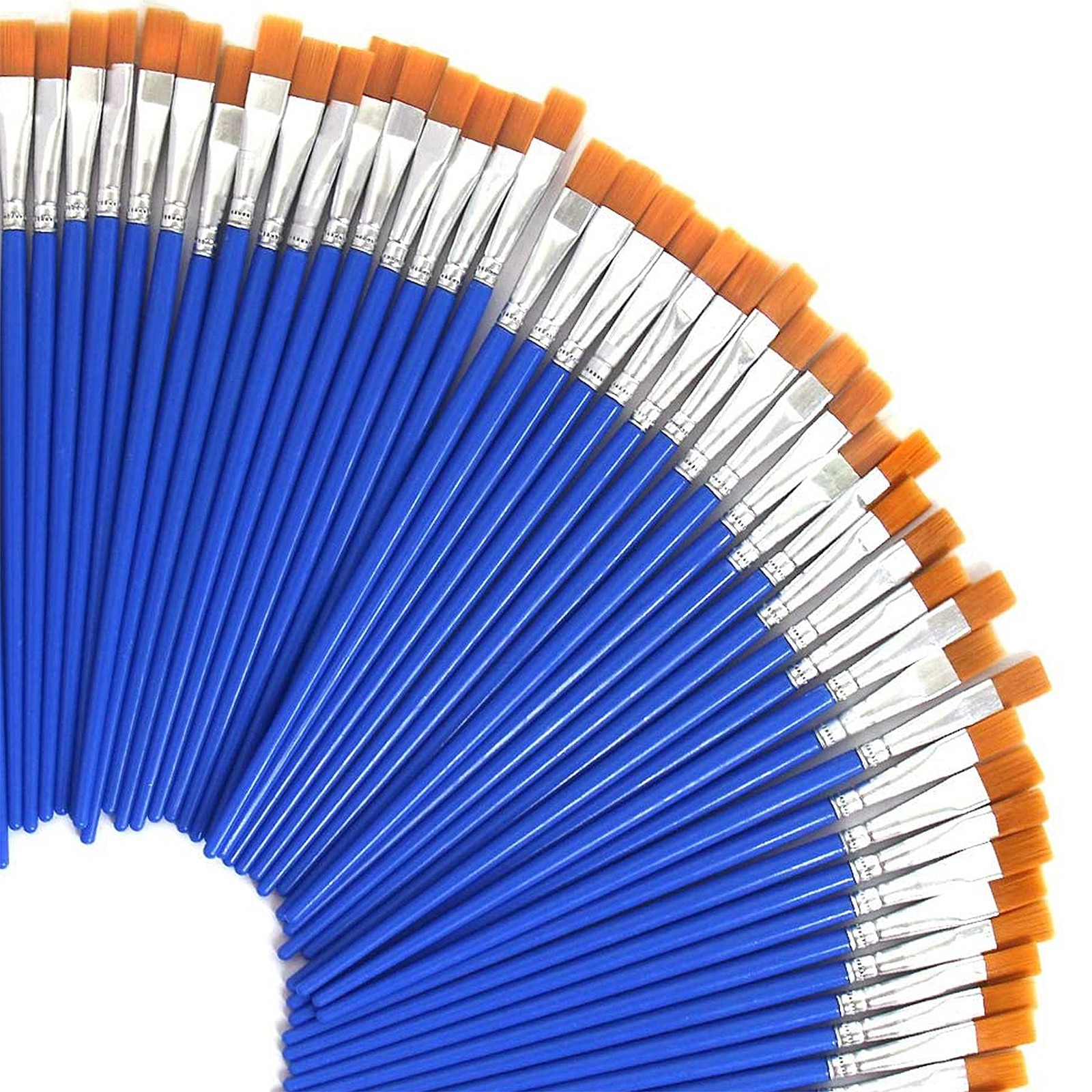 30 PCS 9mm Wide Flat Paint Brushes, Small Acrylic Brush Bulk, Detail Painting