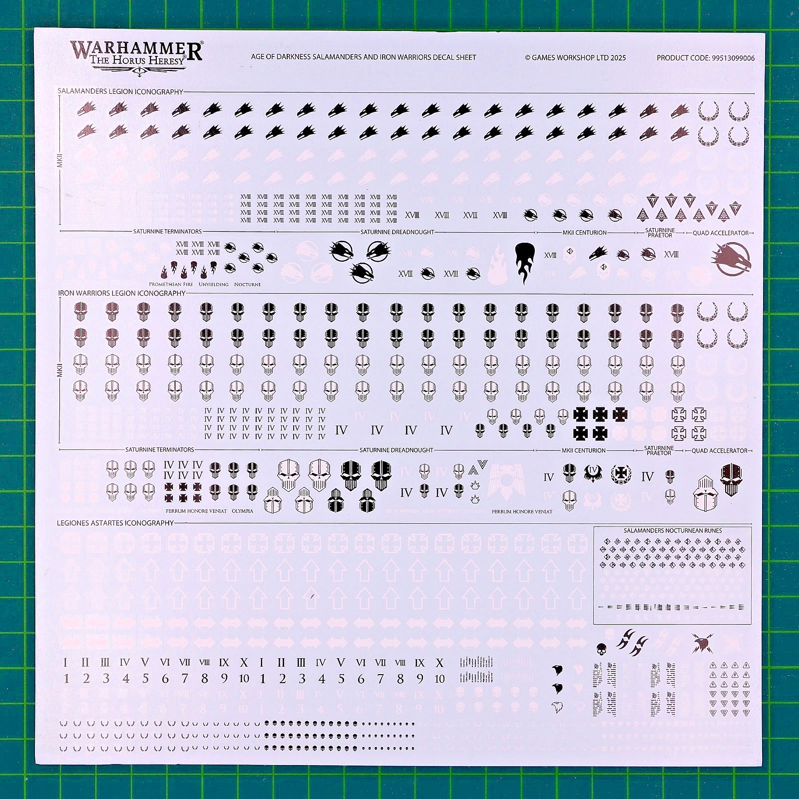 Warhammer 30K Horus Heresy Age Of Darkness Salamanders & Iron Warriors Decals