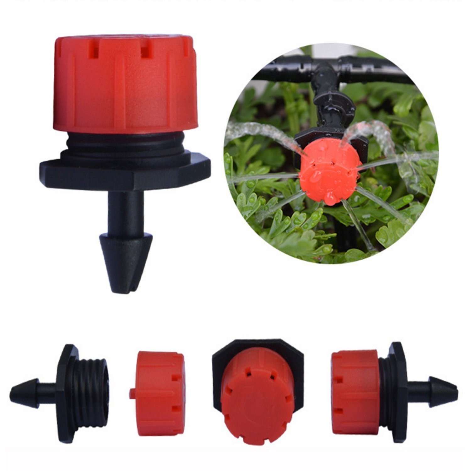 Adjustable 360° Drip Irrigation Drippers - 100 Pcs for Efficient Plant Watering