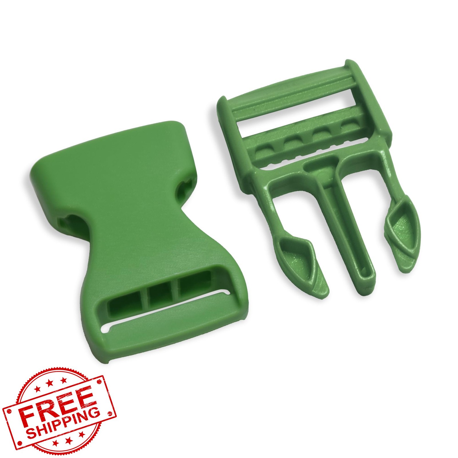 Green 1" Plastic Side Release Buckles 4pcs