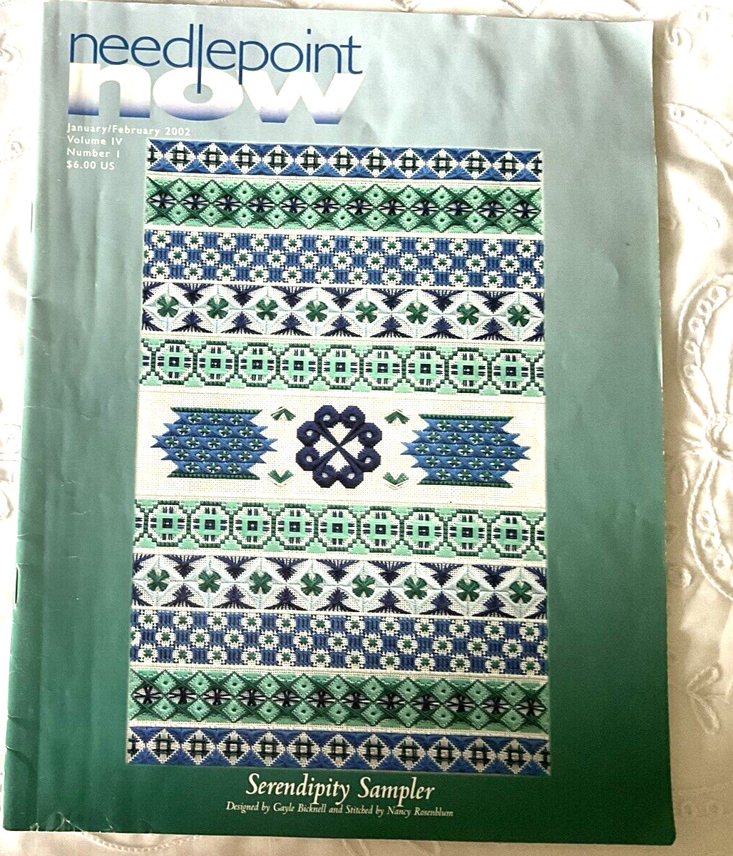 Needlepoint Now Magazine Back Issue Year Jan/Feb 2002 Vol IV No 1 Great Charts