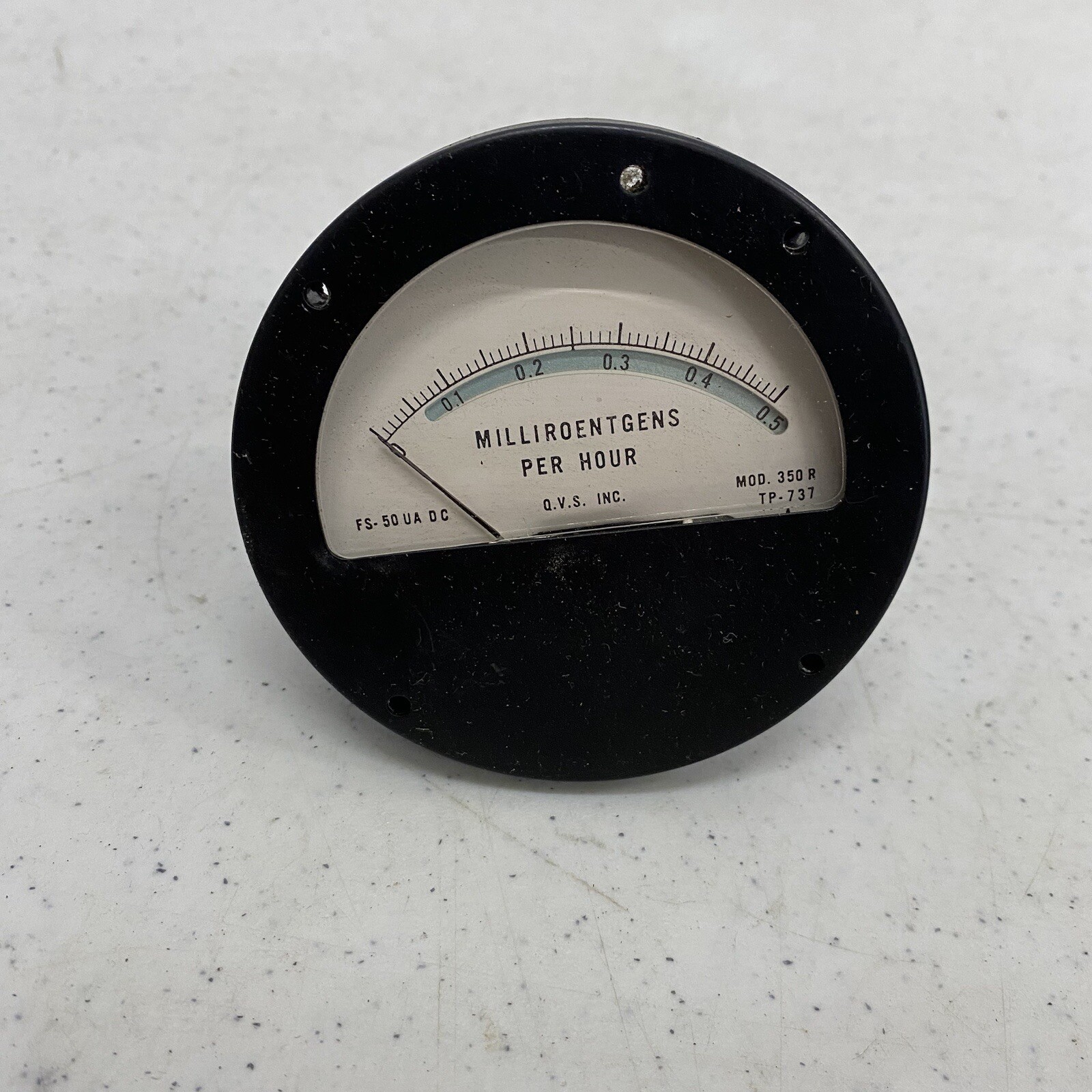 QVS Inc. Milli Roentgen Meter Gauge FS-50 UA DC Mod 350R Geiger Counter Dial