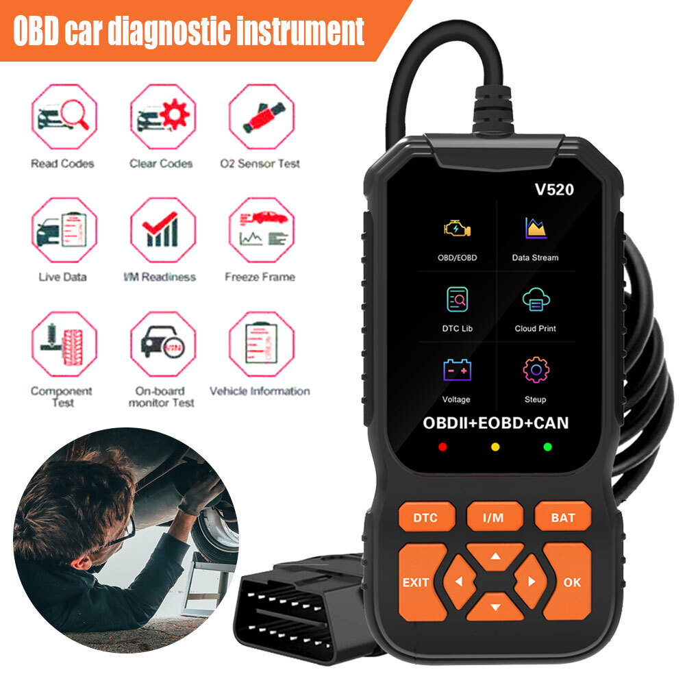 V520 OBD2 Scanner Professional Auto Engine System Automotive Car Diagnostic Tool
