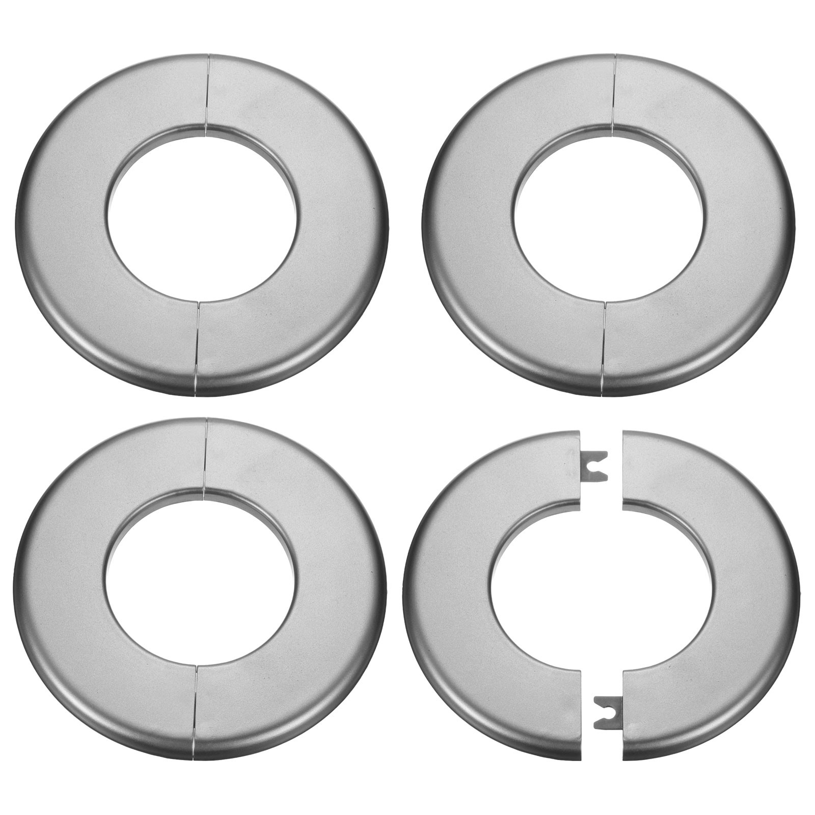 4pcs Wall Split Flange 64mm/2.5" Self-Adhesive Plumbing Cover Plates, Gray