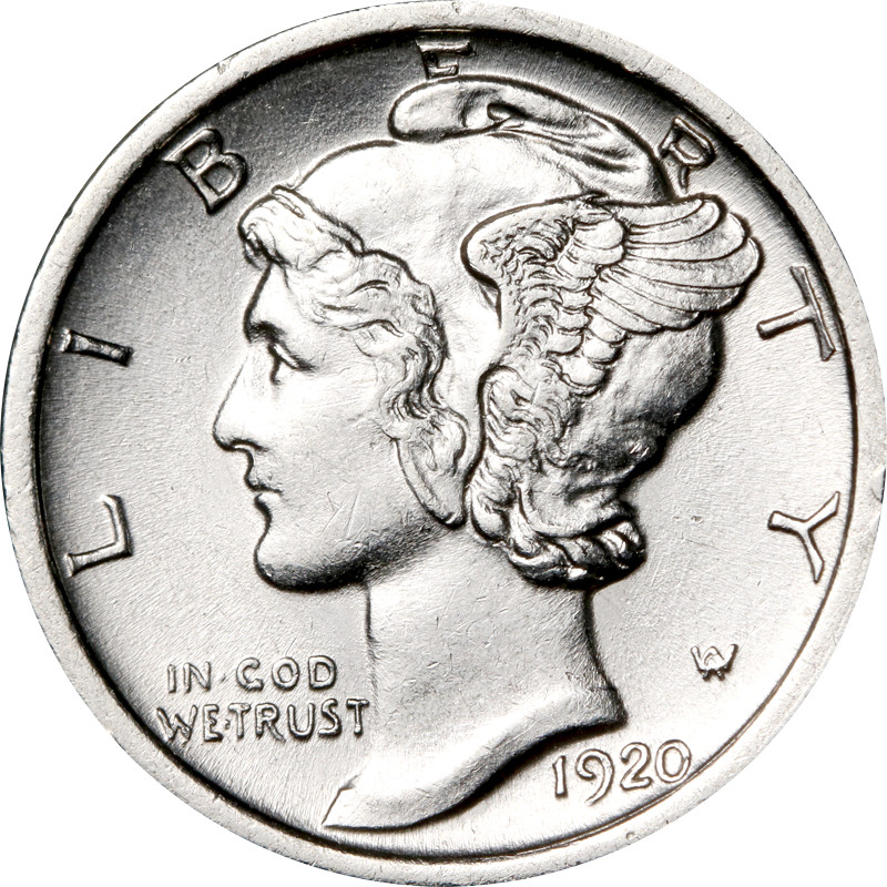1920-D Mercury Dime - Split Bands