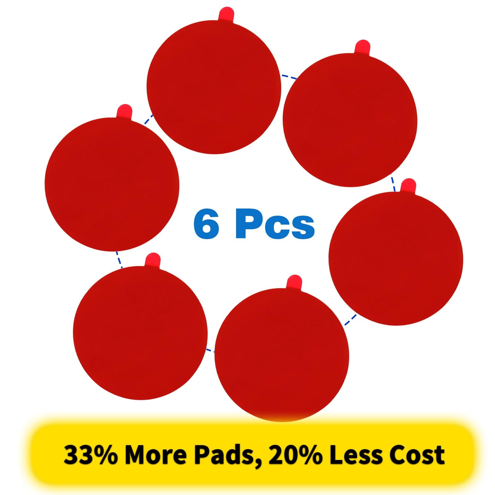 Double Sided Adhesive 2.83 inches (diameter), thickness not specified, Red