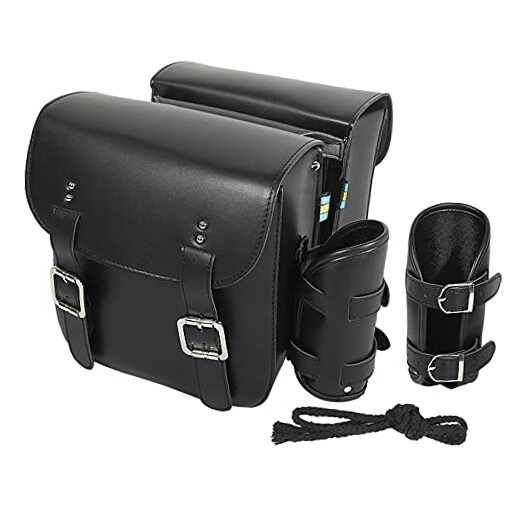 Pair Motorcycle Saddlebag Side Tool Bags Cycling Luggage Bag Waterproof Faux