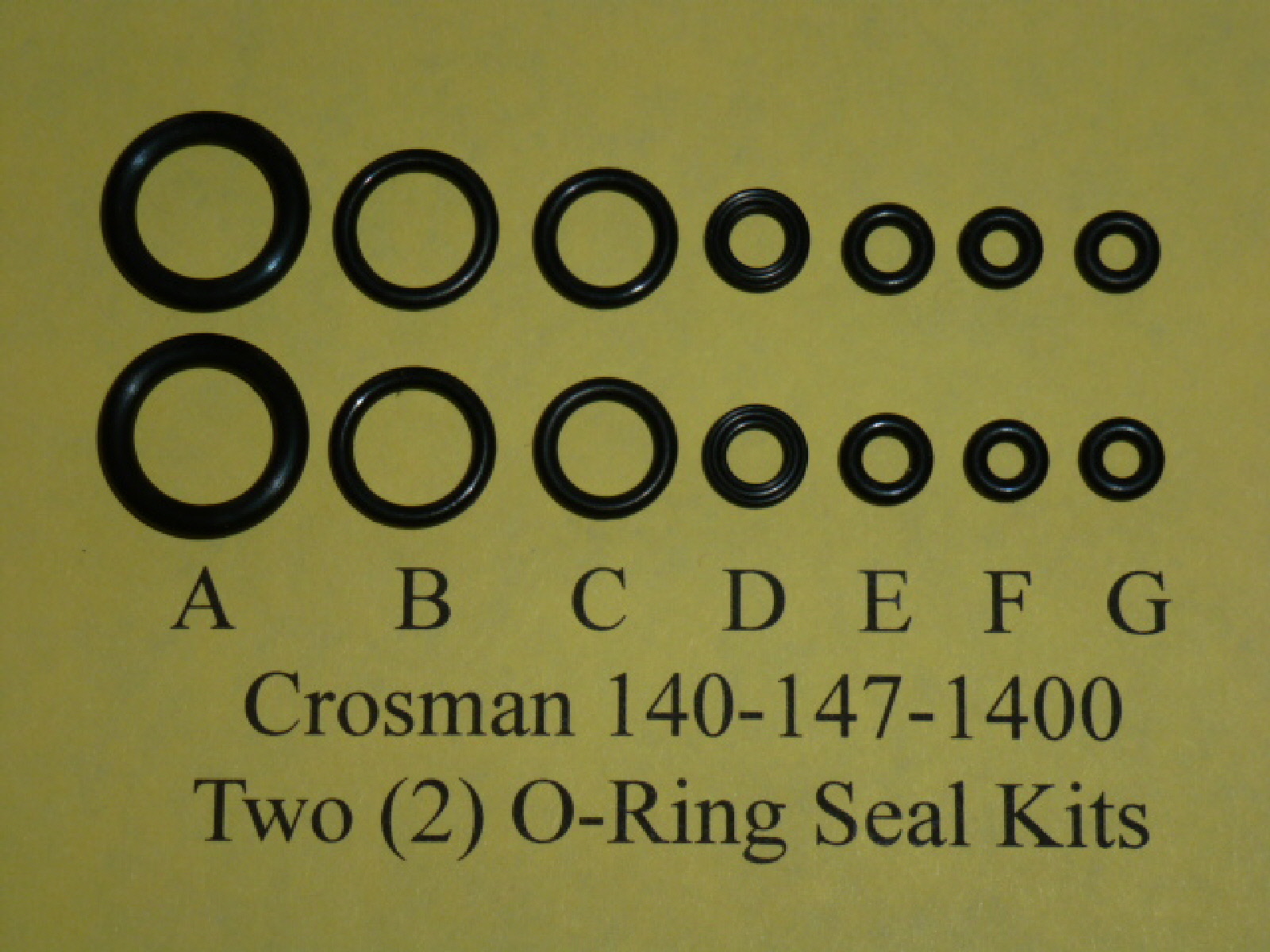 Crosman Model 140-147-1400 Two (2)  Complete O-Ring  Seal Kits