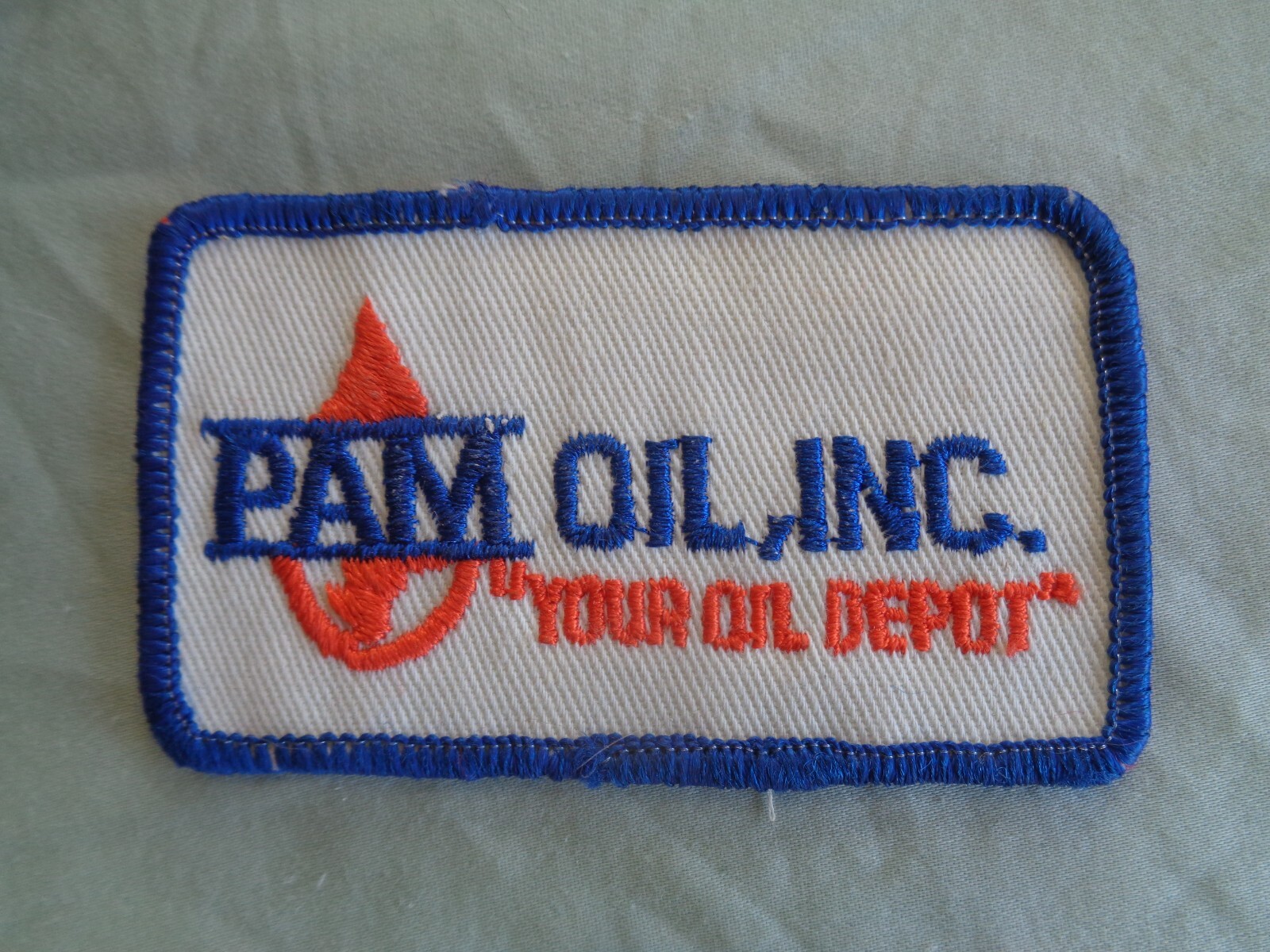PAM OIL, INC. "YOUR OIL DEPOT" GASOLINE UNIFORM PATCH -NEW VINTAGE ORIGINAL RARE