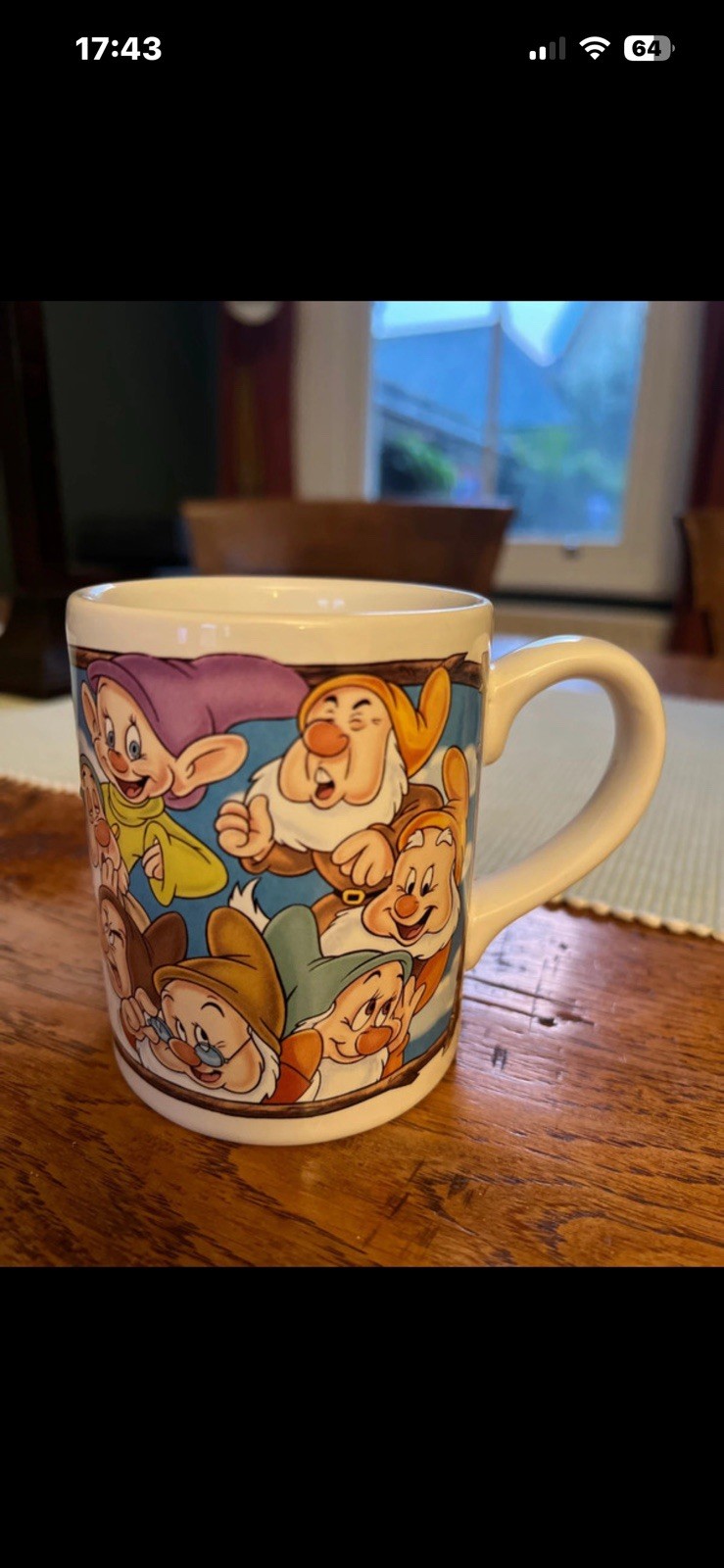 Vintage Rare Staffordshire Pottery Snow White and The Seven Dwarfs Mug Disney