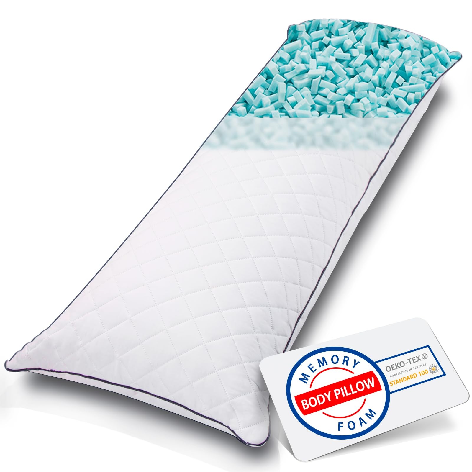 Body Pillow, Memory Foam Body Pillows for Adults Sleeping, Long Pillow for Be...