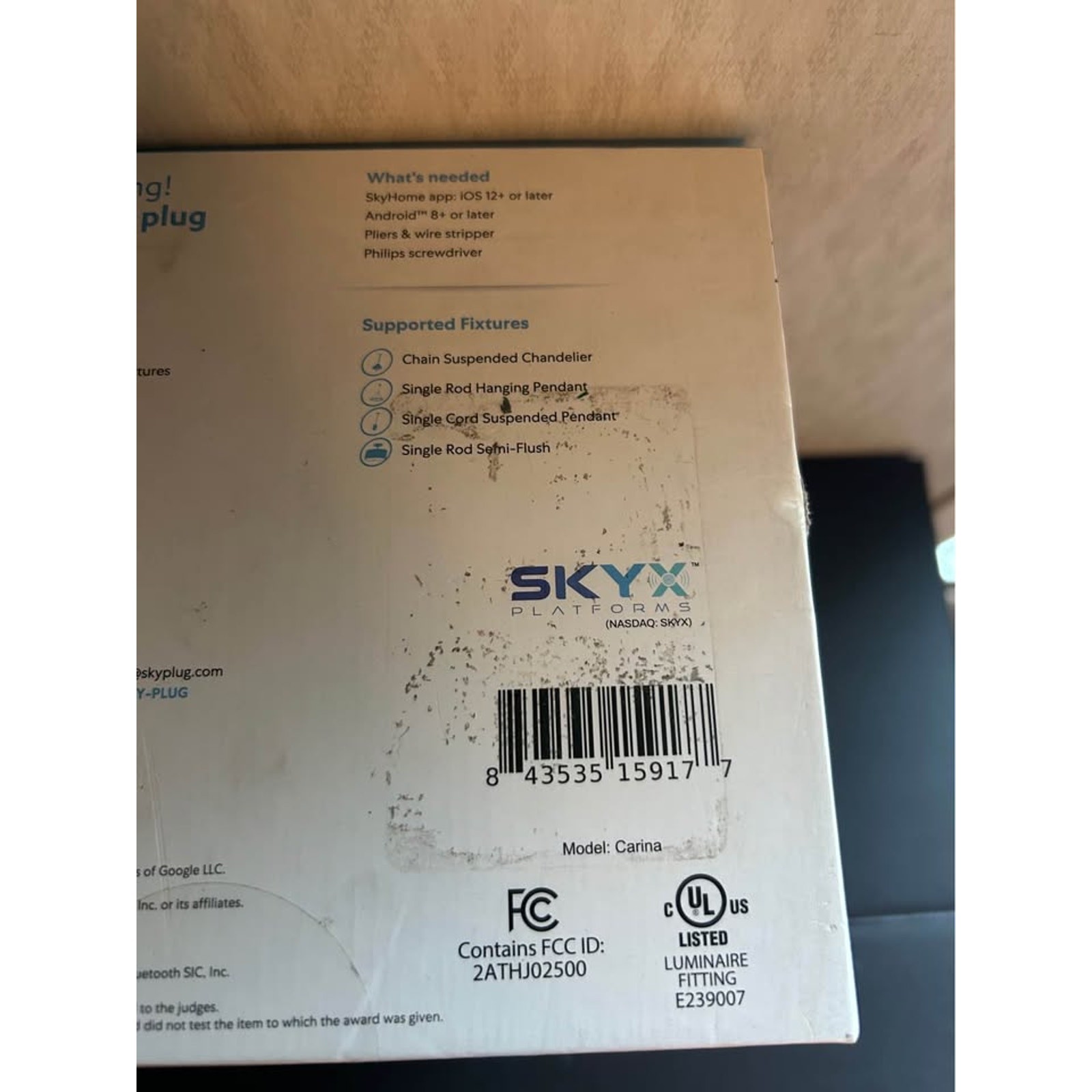 SKYX Platforms SkyPlug Smart Plug & Play Lighting Canopy 5912-BK Black