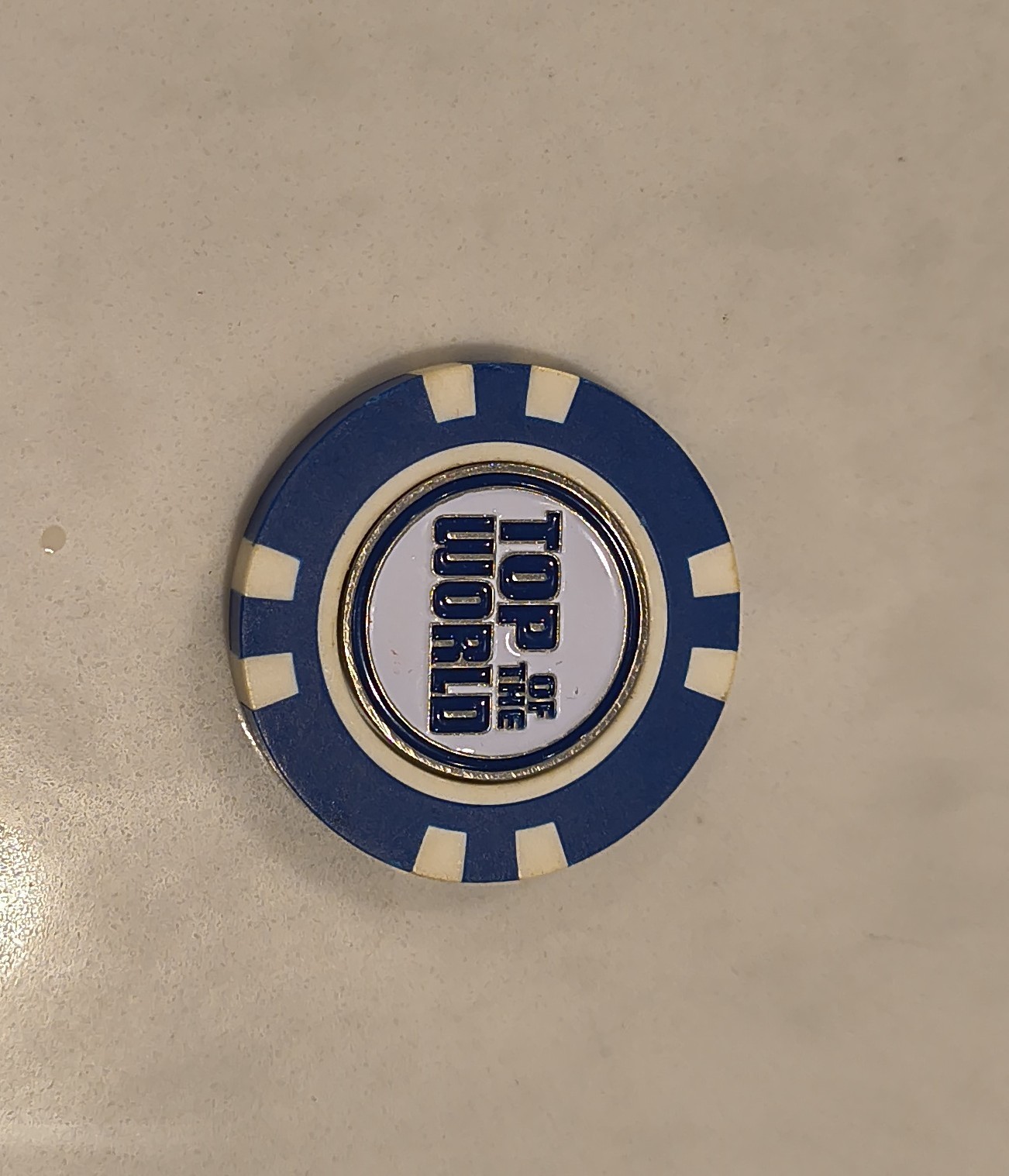 THE TOP OF THE WORLD-  Magnetic Clay Poker Chip -Golf Ball Marker