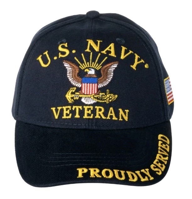 United States Navy Veteran Proudly Served Blue Hat Cap USN