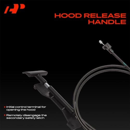 Front Hood Latch Release Cable with Handle Compatible with Ford E-150 2003, E
