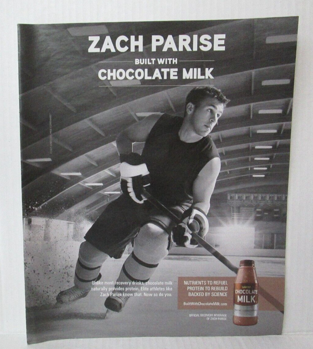 ZACH PARISE CHOCOLATE MILK 10"X12" Magazine Ad LM4