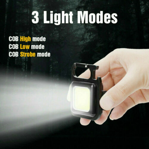 1000 Lumens Mini COB Flashlights Bright Rechargeable Keychain Small Flashlight