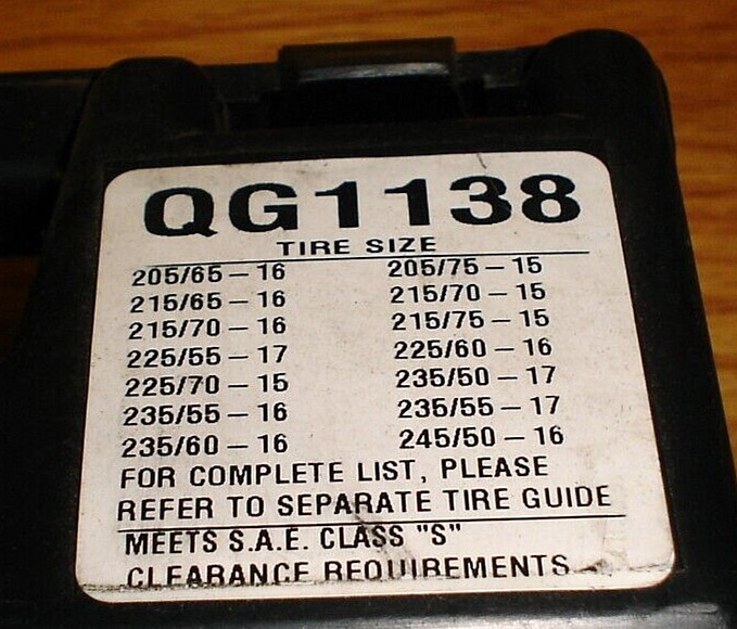 New Quik Grip QG1138 Tire Snow Chains SCC