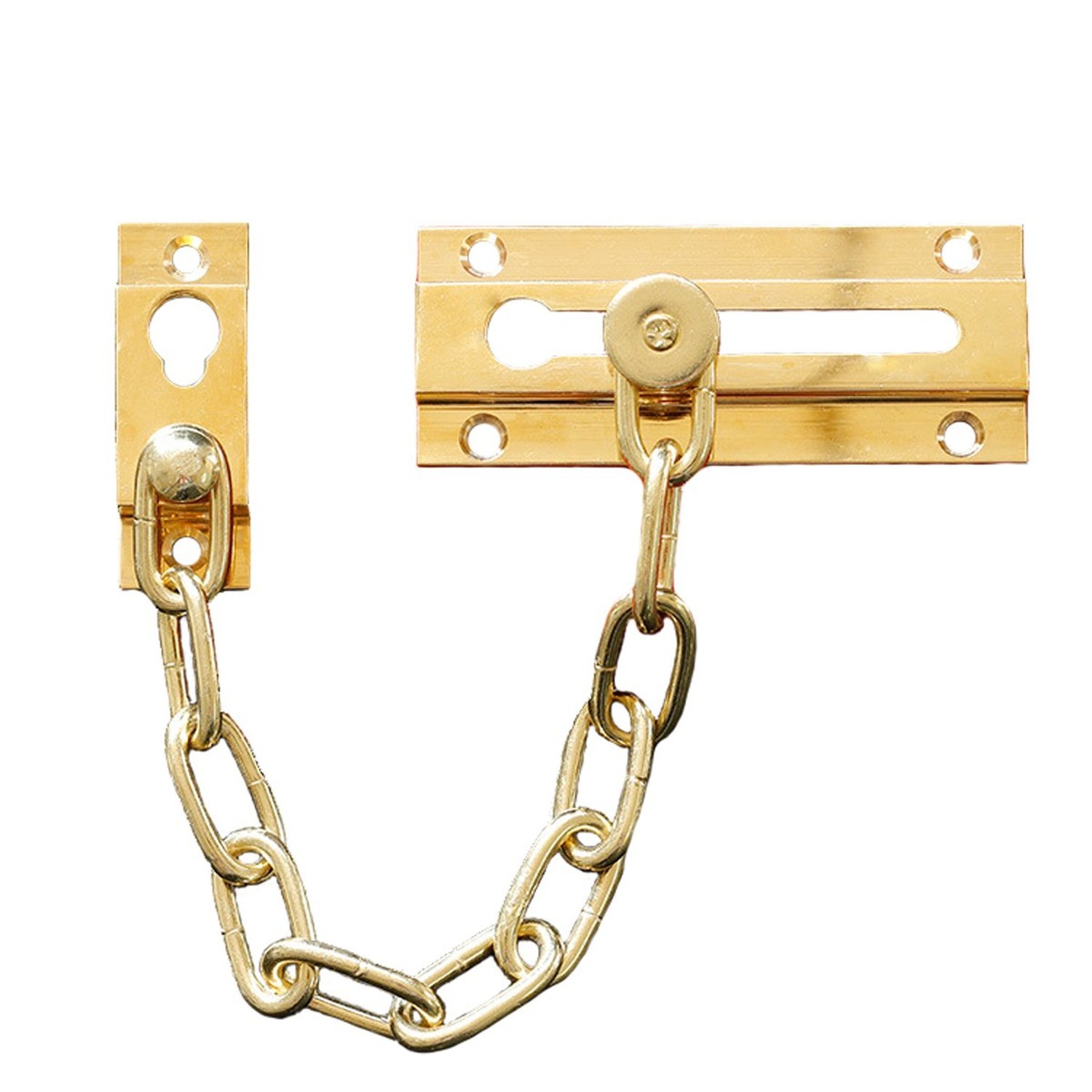 RZDEAL Anti-Theft Bolt Chain Brass Plated Heavy Duty Door Guard Gate Latches ...