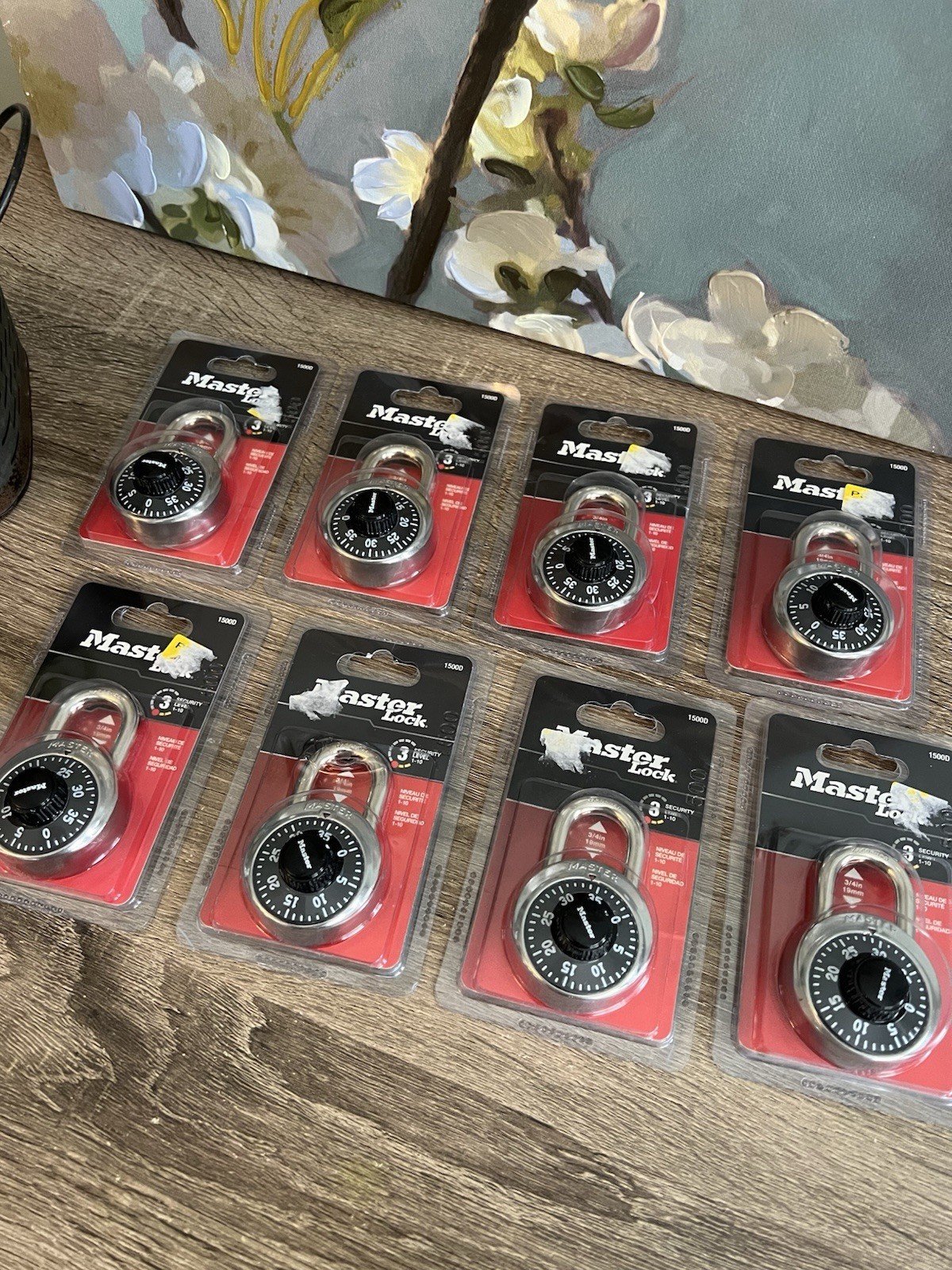 LOT OF 8 Master Lock 1500D Combination Padlocks Gym School Locker Black NEW