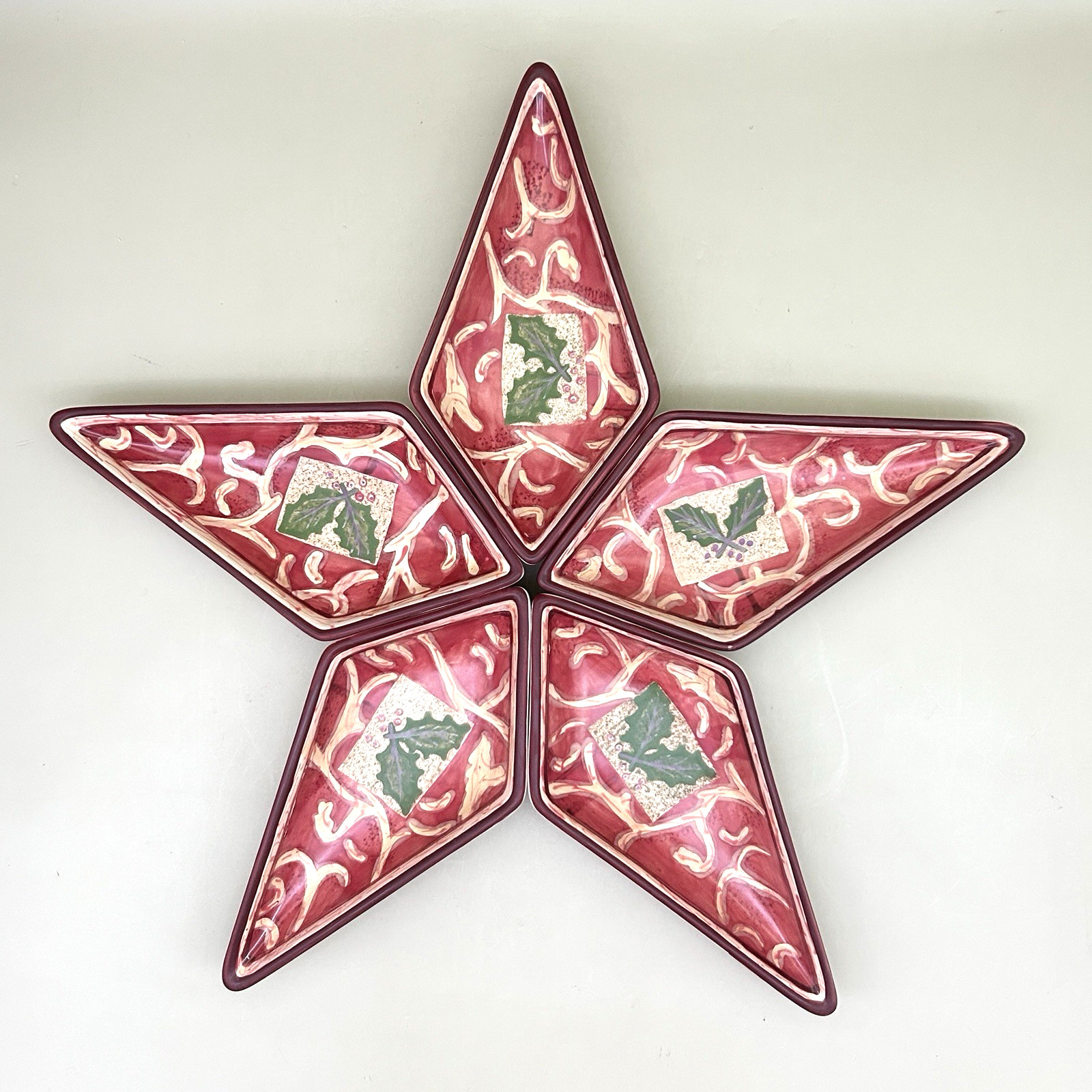 Phaltzgraff Individual 5 Section Star Shaped Dish Holiday Spice