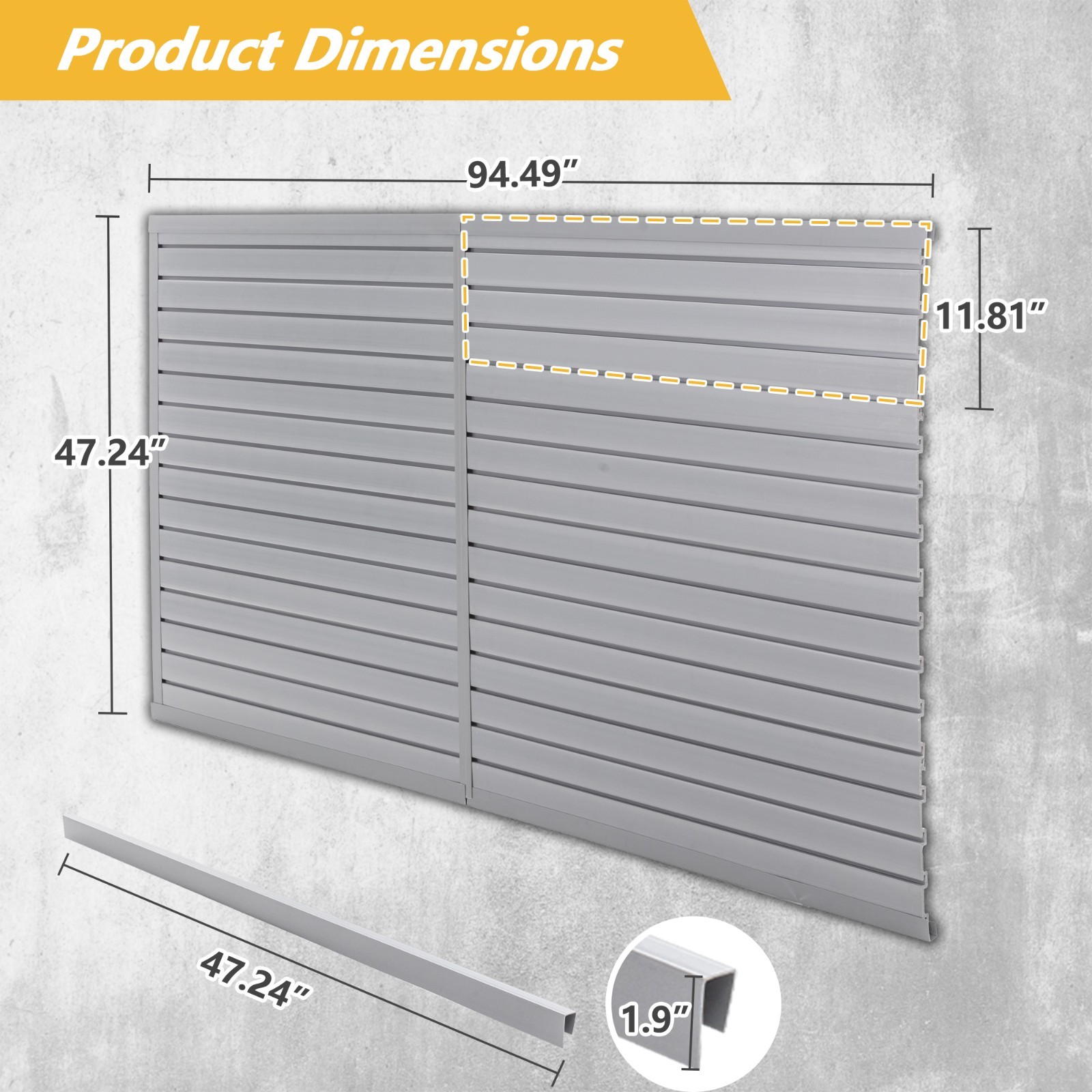 8 x4 PVC Slat Wall Paneling Interlocking Slatwall Panels Garage Storage - Hooks