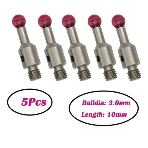 5Pcs ROMER Touch Probe 3mm Ruby Ball M3 Thread L10mm Stylus TESA/Hexagon CMM