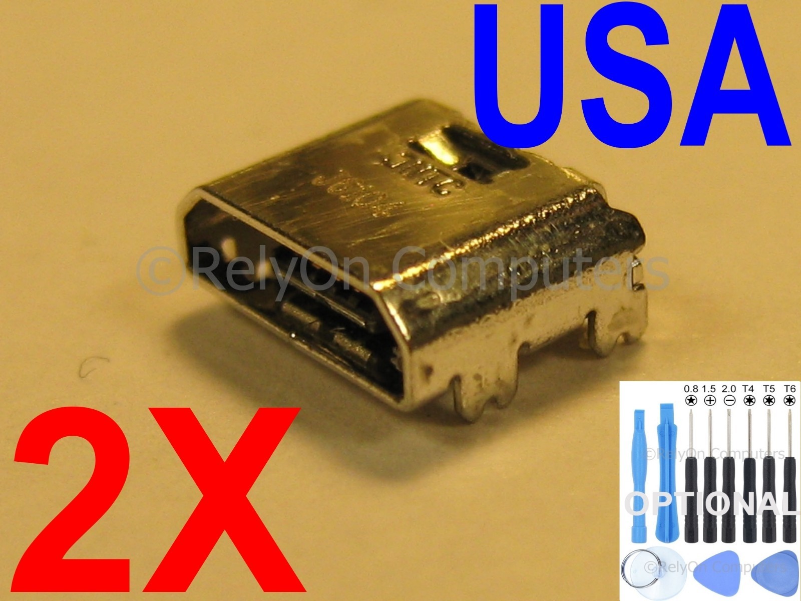 2x Micro USB Charging Port Sync For Samsung Galaxy Tab E SM-T560 SM-T561 Tablet
