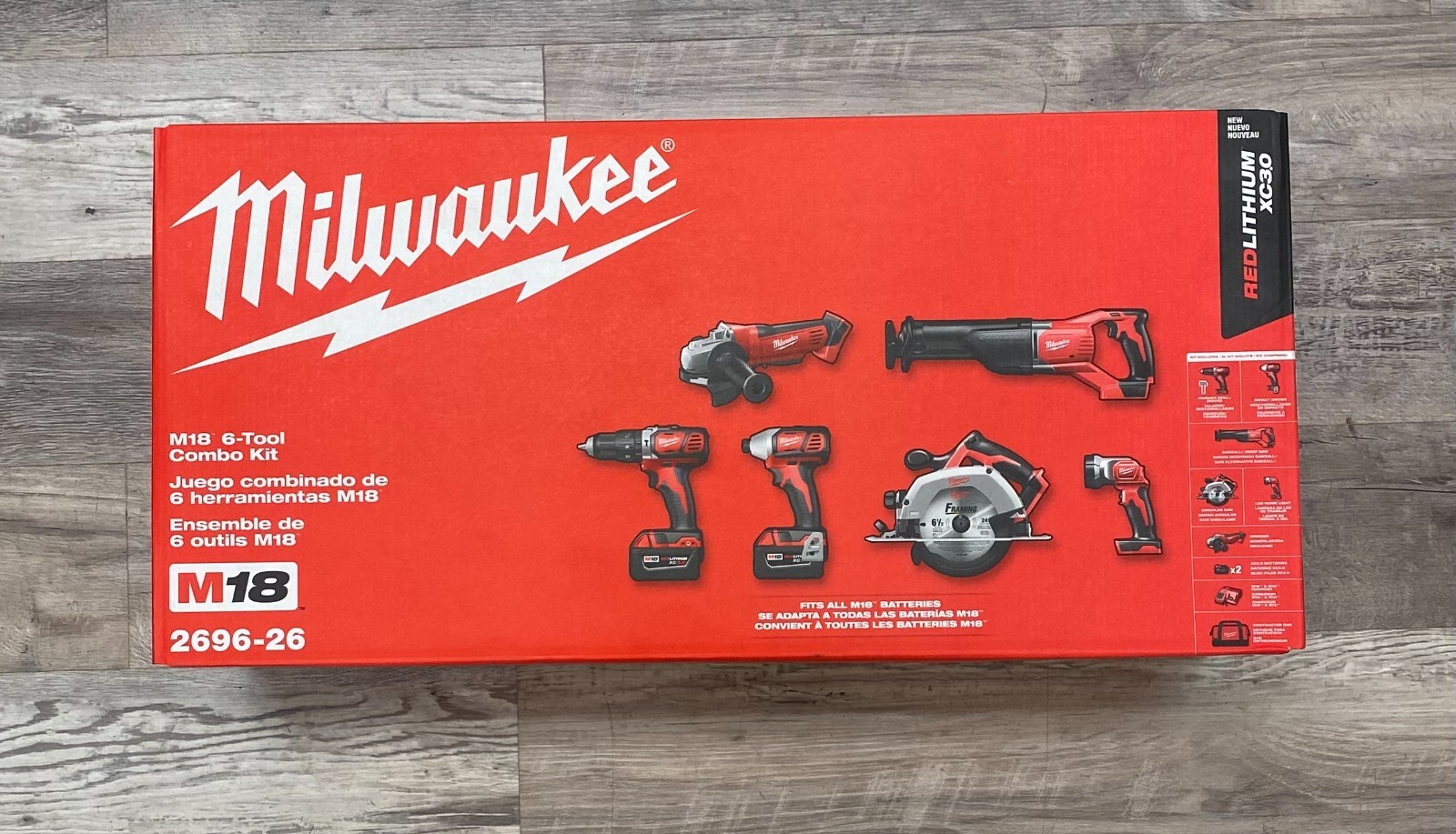 Milwaukee 2696-26 M18 18V Cordless 6-Tool Combo Kit