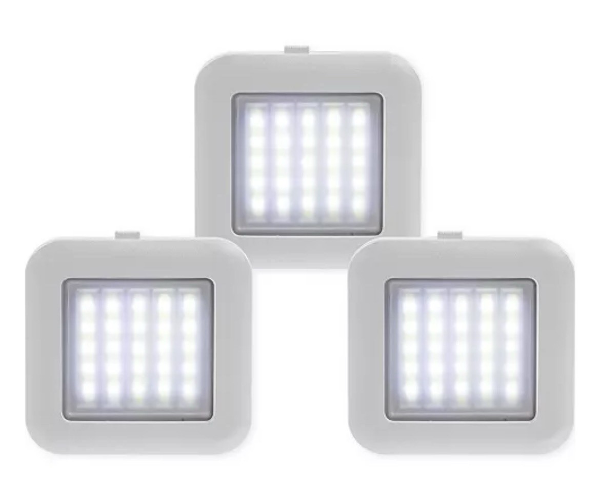 Hammer and Axe 3 Pack Square Bright LED Dimmer Lights White, MSRP $30