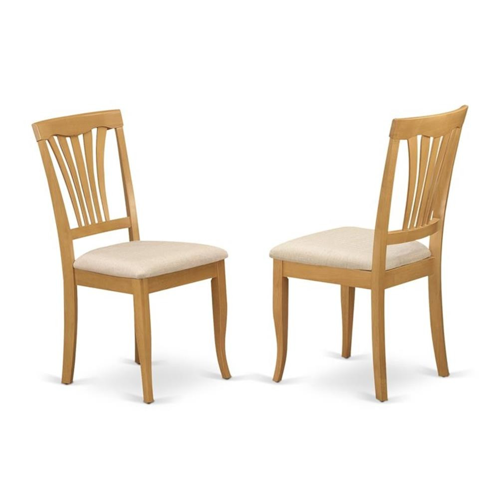 East West Furniture Eden 3-piece Dining Set with Fabric Seat in Oak