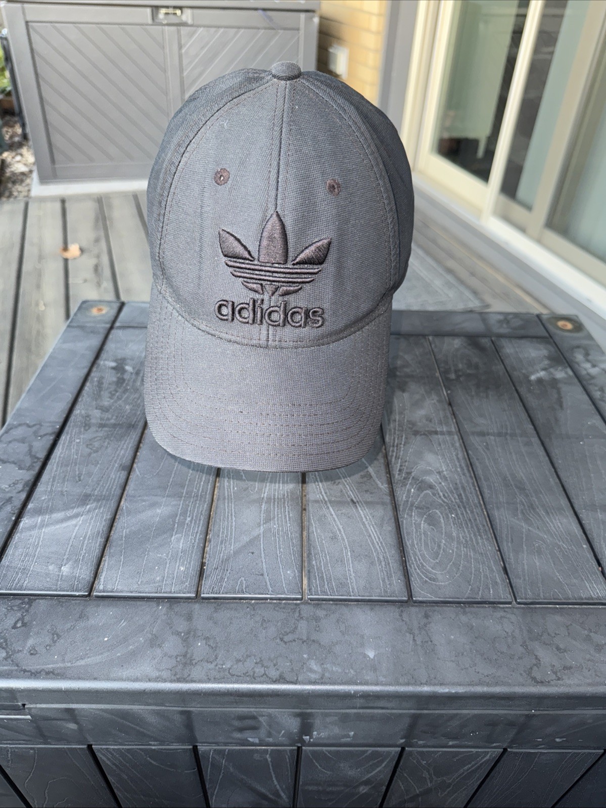 Adidas Letters Logo in Black on Black Hat Cap SnapBack 97% Poly,3% Spandex