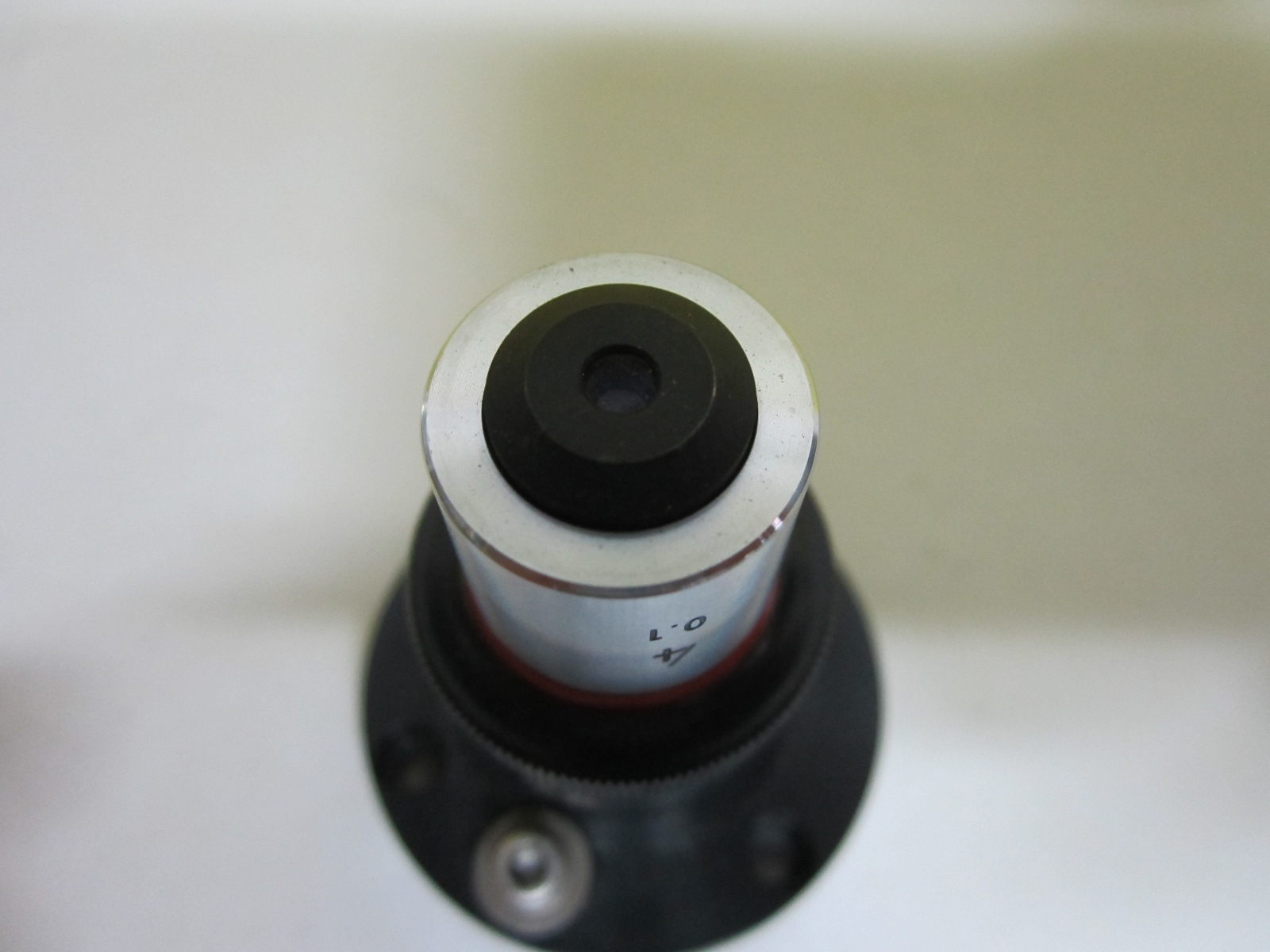 MICROSCOPE PART NIKON JAPAN OBJECTIVE 4X + ATTACHMENT OPTICS AS IS BIN#T6-17