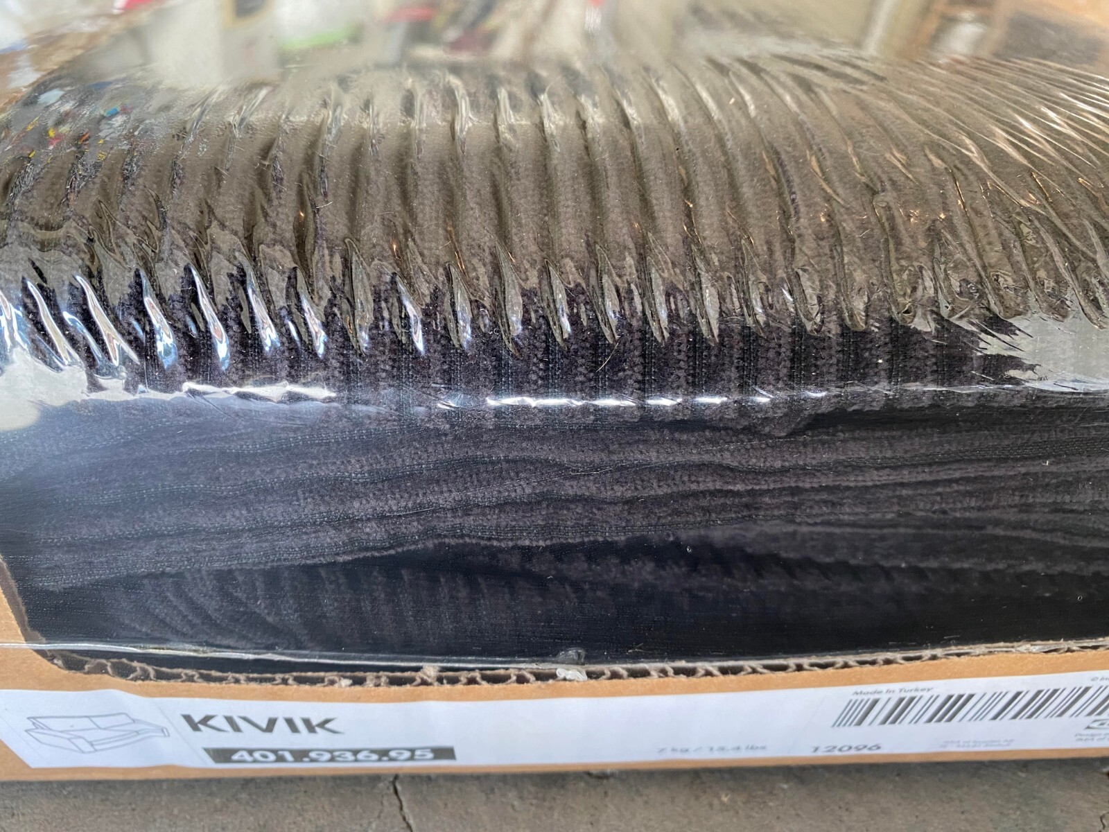 NEW IKEA KIVIK 3-Seat Sofa Couch Cover Slipcover - Tranas Black / 89 3/4" Width