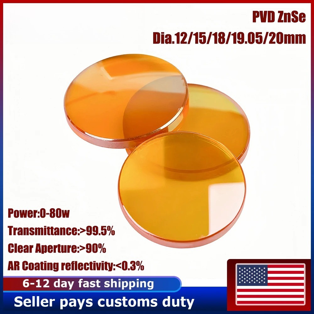 PVD ZnSe CO2 Laser Focus Lens Dia.12/15/18/19.05/20 FL38.1/50.8/63.5/76.2/101.6