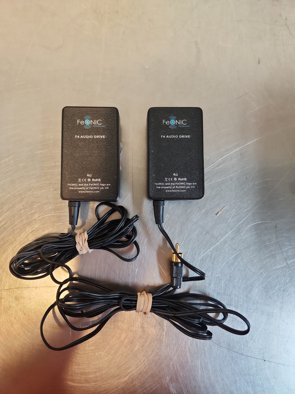Set Of 2  FeOnic F4 Audio Driver 4ohm Invisible Resonance Speaker