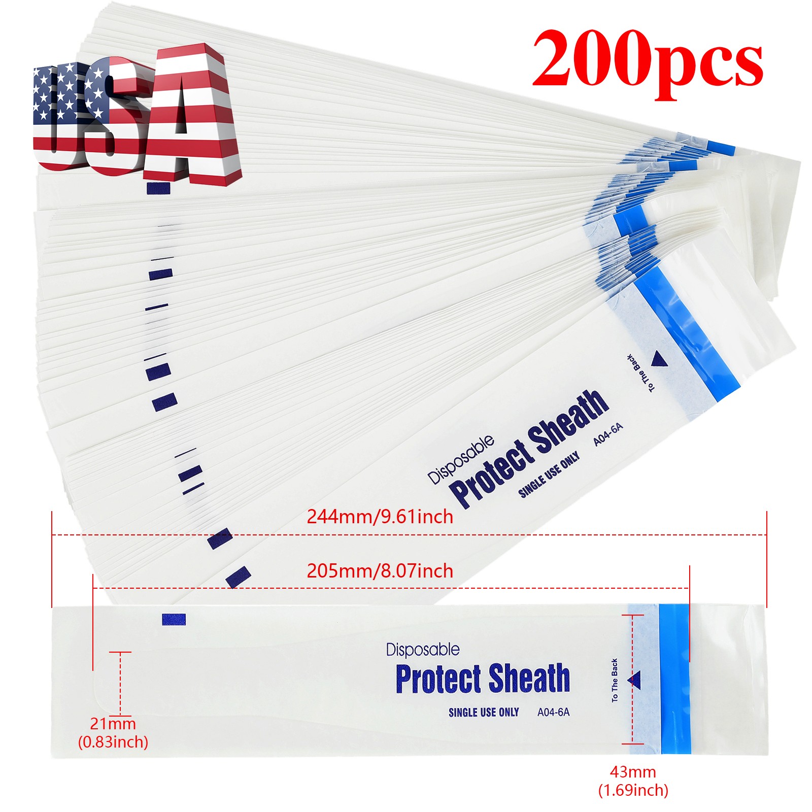 200pcs Dental endoscope handle protection film Intraoral Camera Sheaths/Sleeve