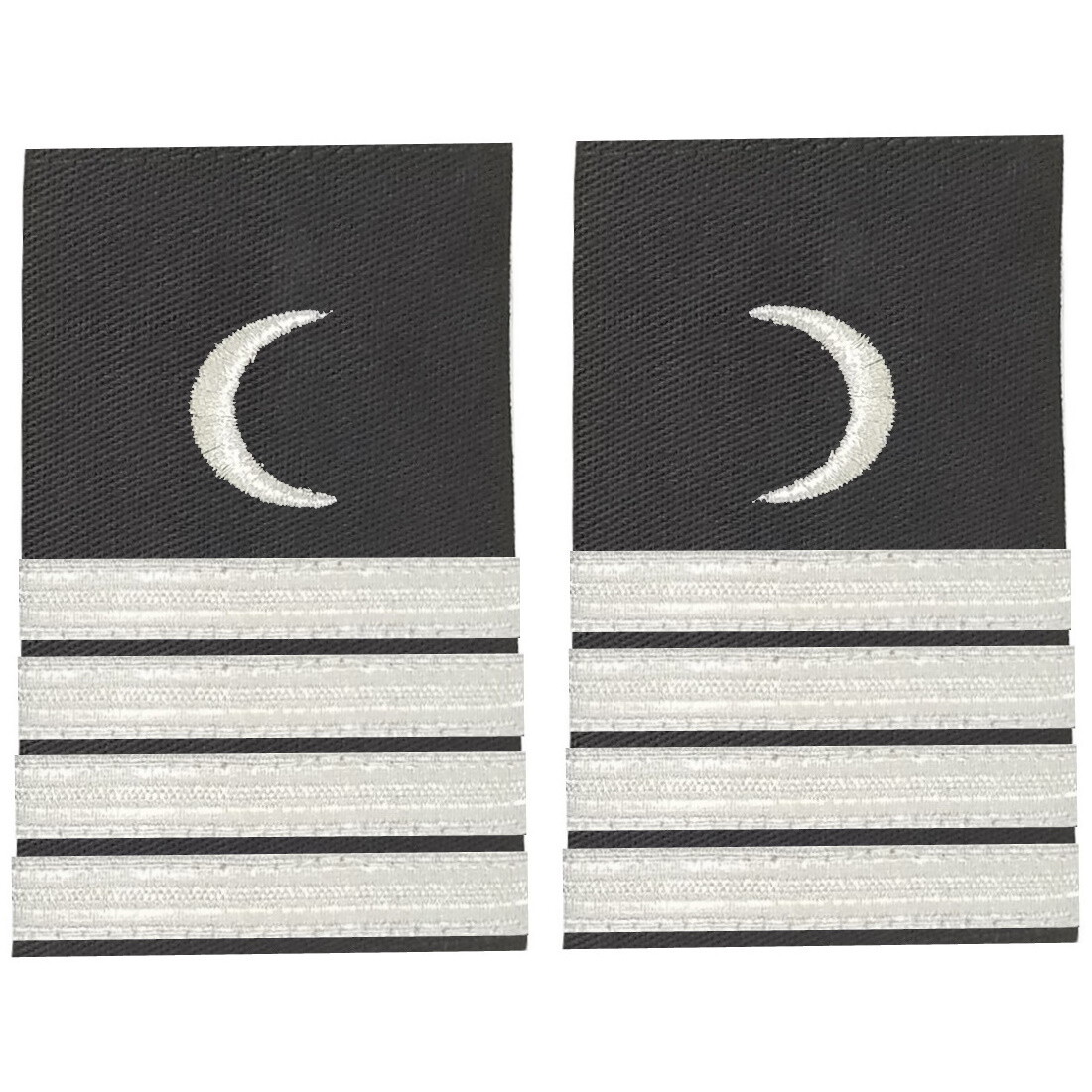 BuyStripes Steward Uniform Shoulder Board Epaulets With Silver Crescent Moon