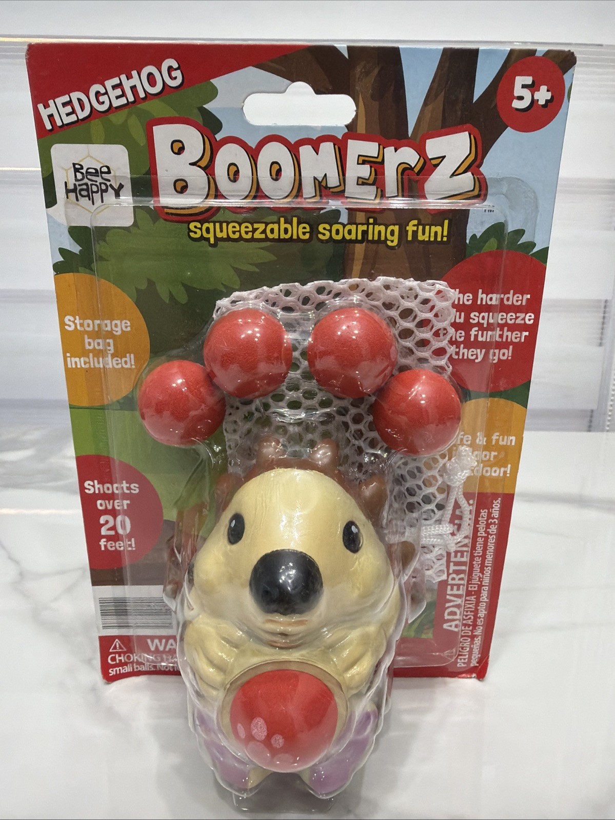 Bee Happy Boomerz Hedgehog Squeeze Toy