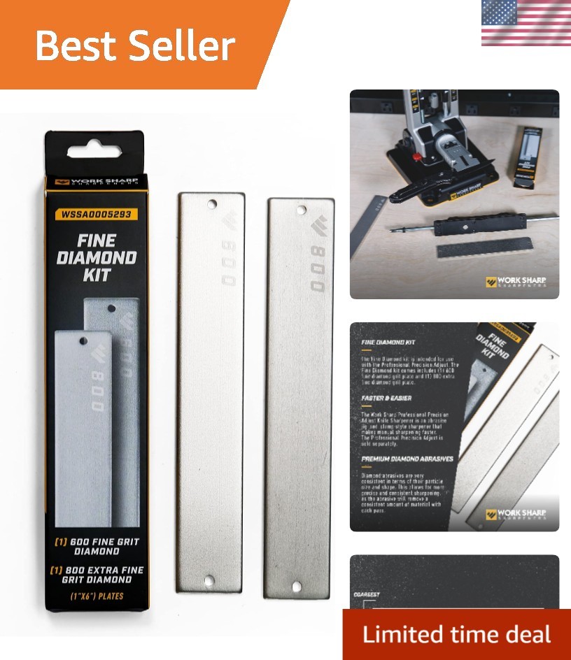 Work Sharp Precision Adjust Fine Grit Diamond Abrasive Kit | USA-Made Quality