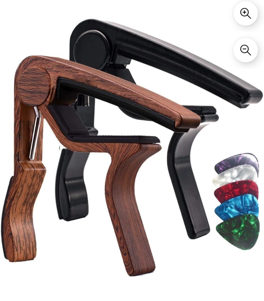 ZHUYING Capo Guitar Clamp Black and Rosewood for Acoustic and Electric Guitar 2