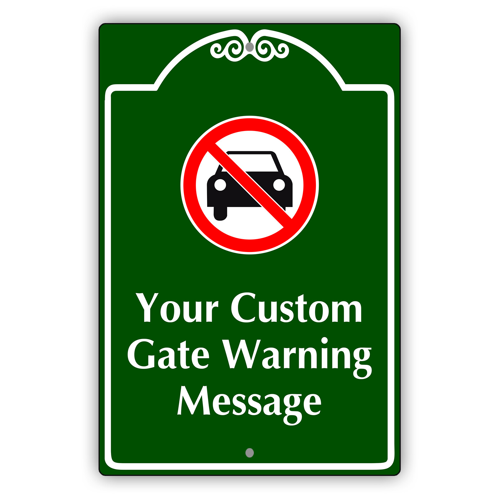 Custom Sign Your Warning Message Gate Sign Personalized Text Aluminum Metal Sign