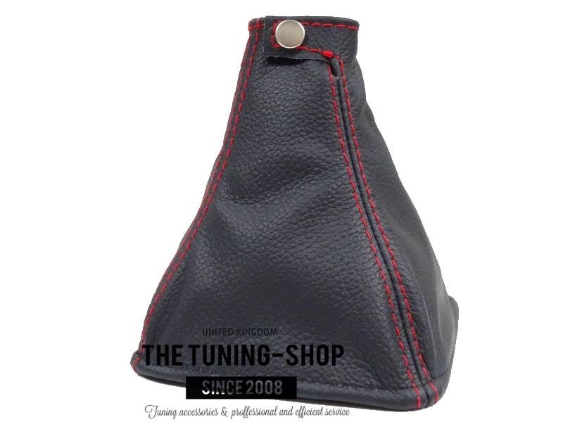 FOR LEXUS IS 2005-2013 MANUAL BLACK LEATHER SHIFT BOOT WITH RED STITCHING